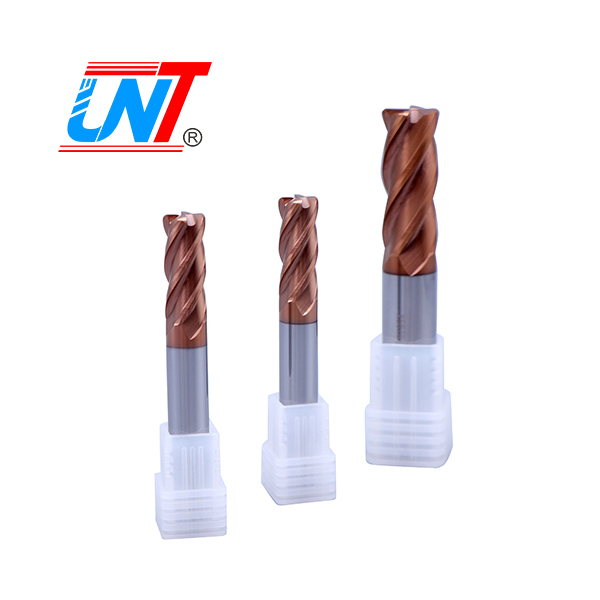 Carbide 4 Flute Radius HRC65 Milling Cutters, Regular Lengths